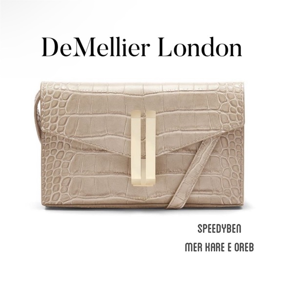 Demellier Stone Croc effect Leather Crossbody - Picture 2 of 5